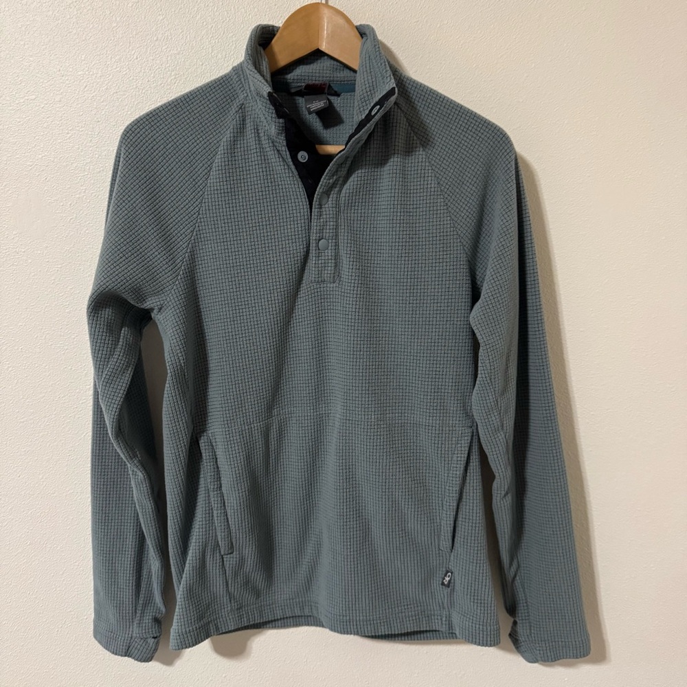 Outdoor ResearchTrail Mix Snap Pullover Light Blue Waffle Fleece Gorpcore-Small